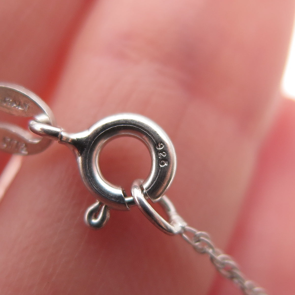 Sun 925 Sterling Silver Italy Real Diamond Accent Love Cable Chain Necklace 18"