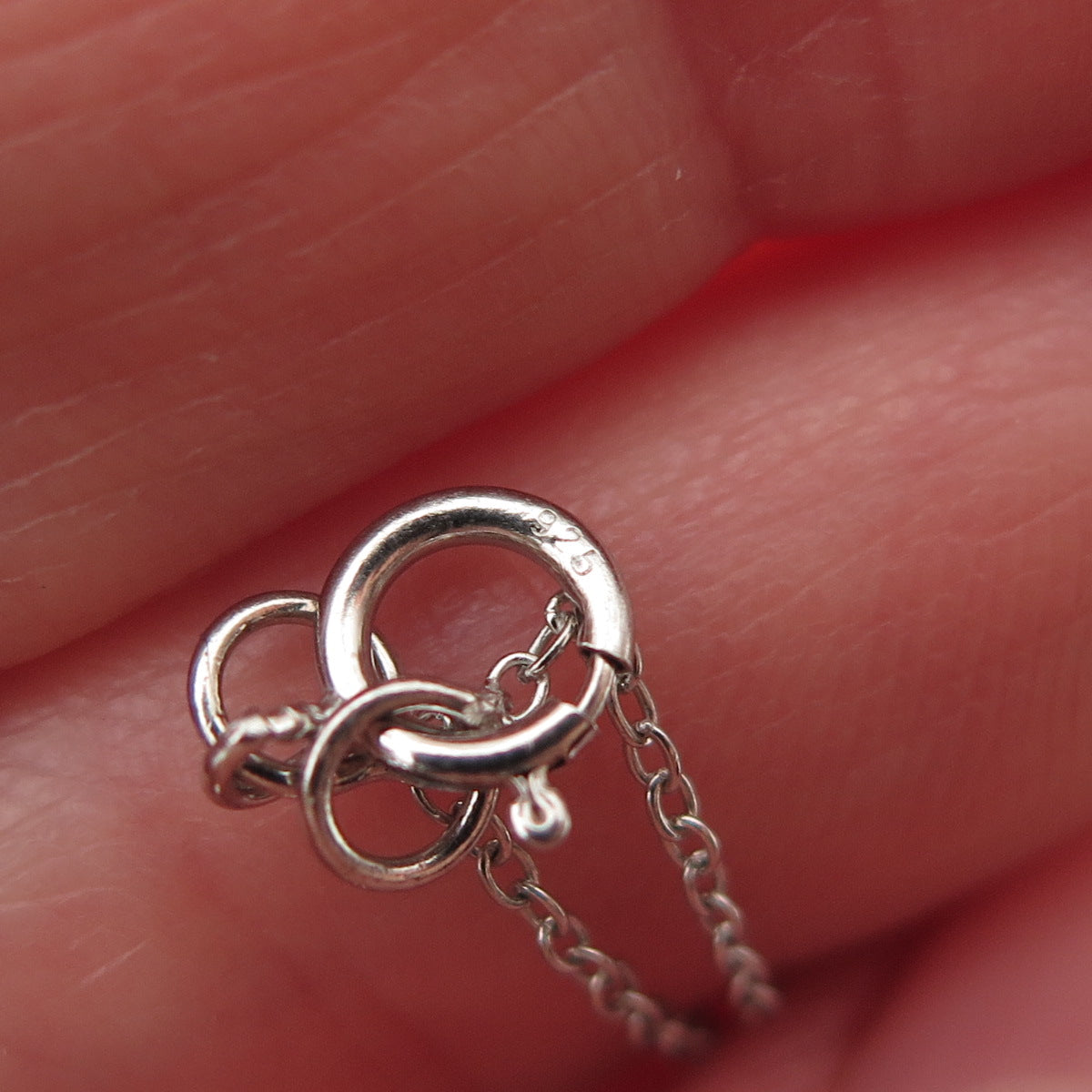 925 Sterling Silver Real Diamond & Red Garnet Butterfly Cable Chain Necklace 18"