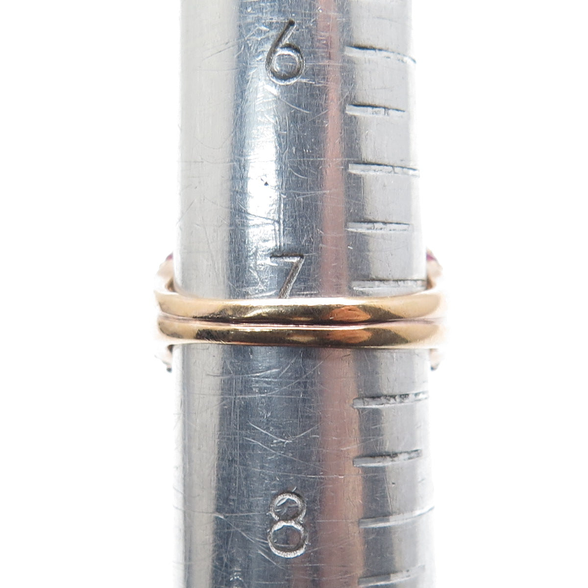 SKJ Sheridan Kennedy Sterling Rose Gold Plated Quartz Ruby Topaz Ring Size 7.25