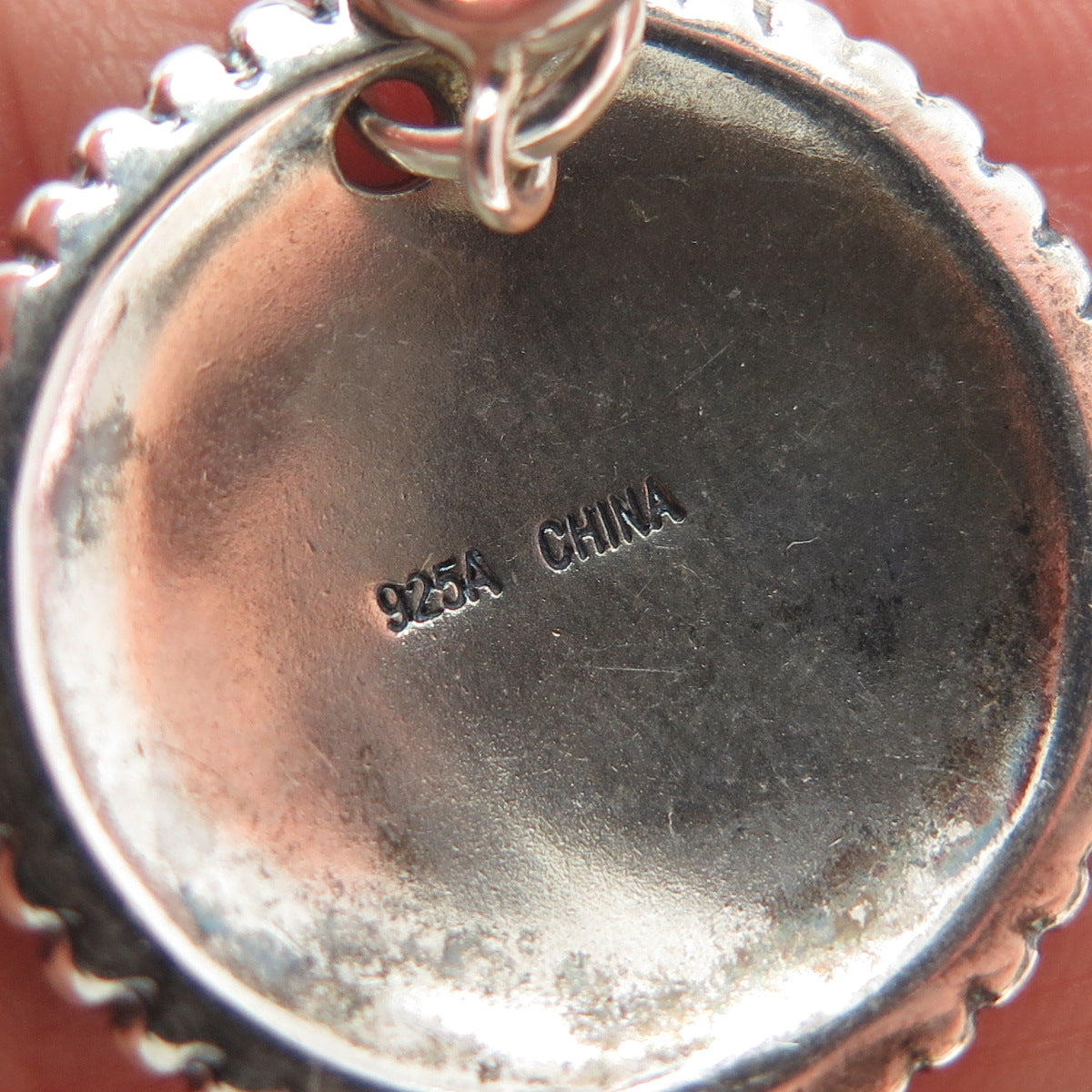 925 Sterling Silver Vintage Galatians 5:22 Oxidized Spring Ring Lock Pendant