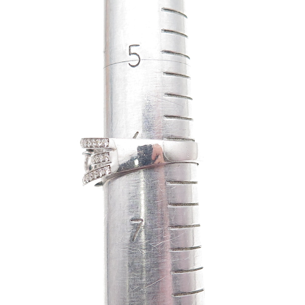 925 Sterling Silver Round-Cut C Z Multi-Row Engagement Ring Size 6.25