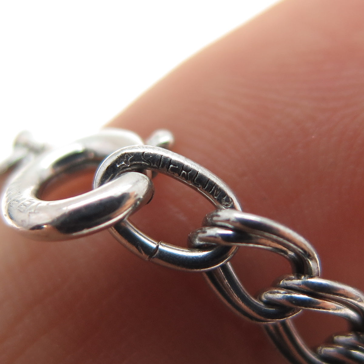 925 Sterling Silver Vintage Double Curb Link Bracelet 7"