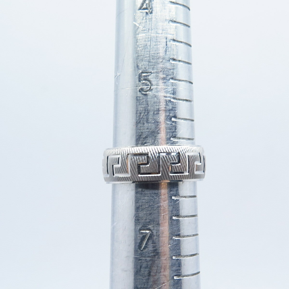 925 Sterling Silver Greek Maze Band Ring Size 5.75