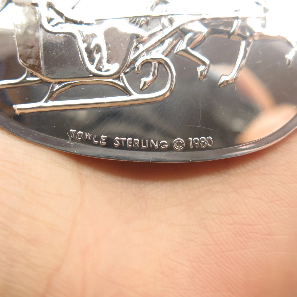 925 Sterling Silver Vintage Towle 1980 "Jingle Bells" Large Pendant