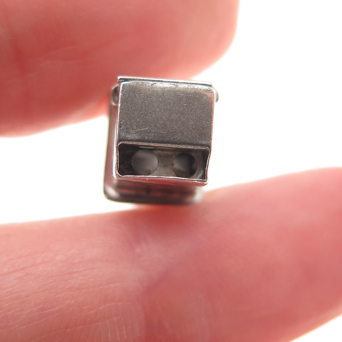 925 Sterling Silver Antique Art Deco Engraved Outhouse 3D Open Charm Pendant