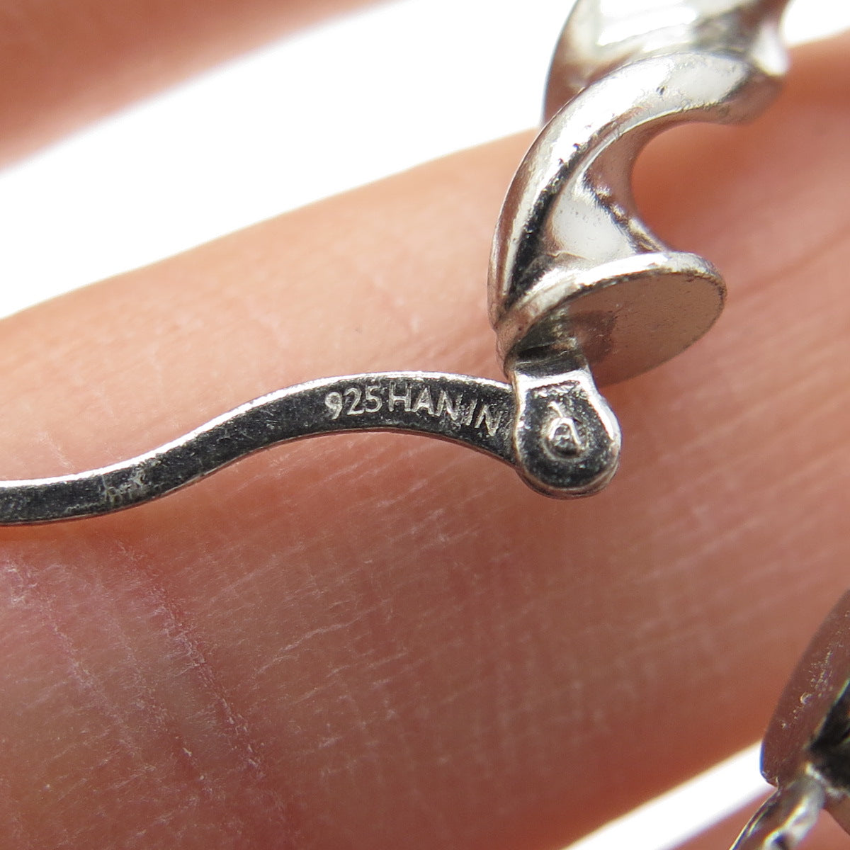 HANIN 925 Sterling Silver Twisted Hinged Hoop Earrings