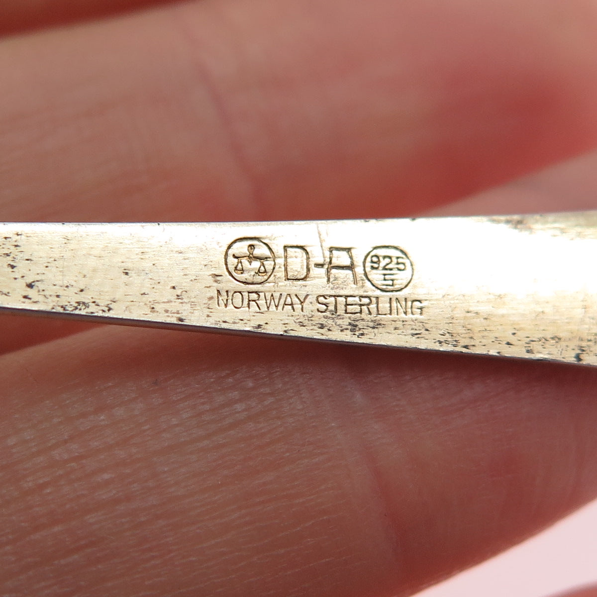 DAVID ANDERSEN 925S Sterling Gold Plated Vintage Norway Enamel Coffee Spoon