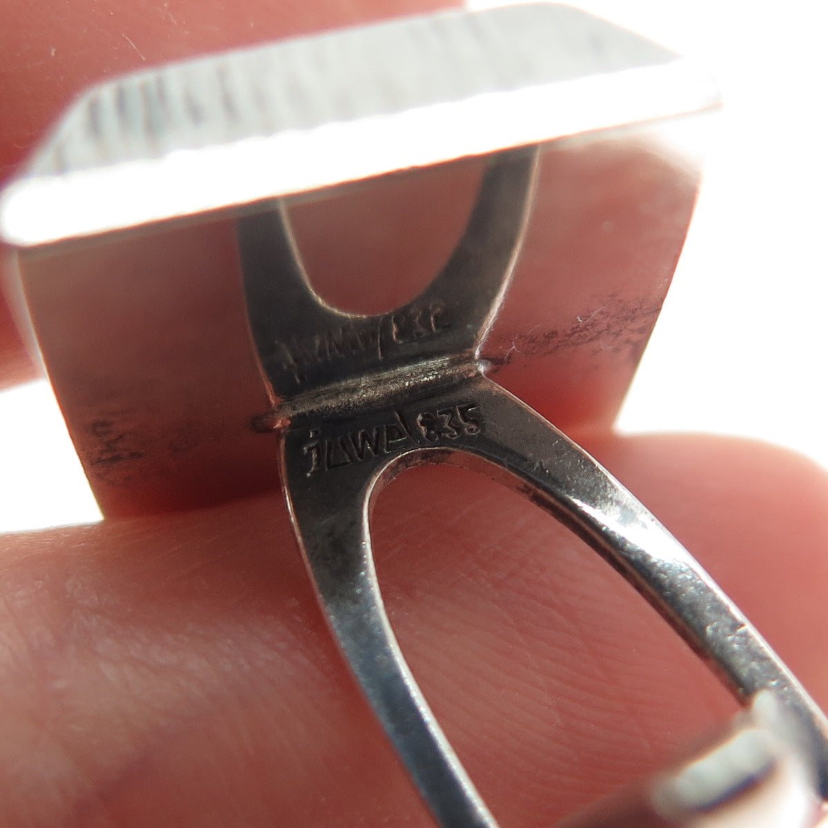 JUWEL 835 Silver Vintage Diamond-Cut Modernist Cufflinks