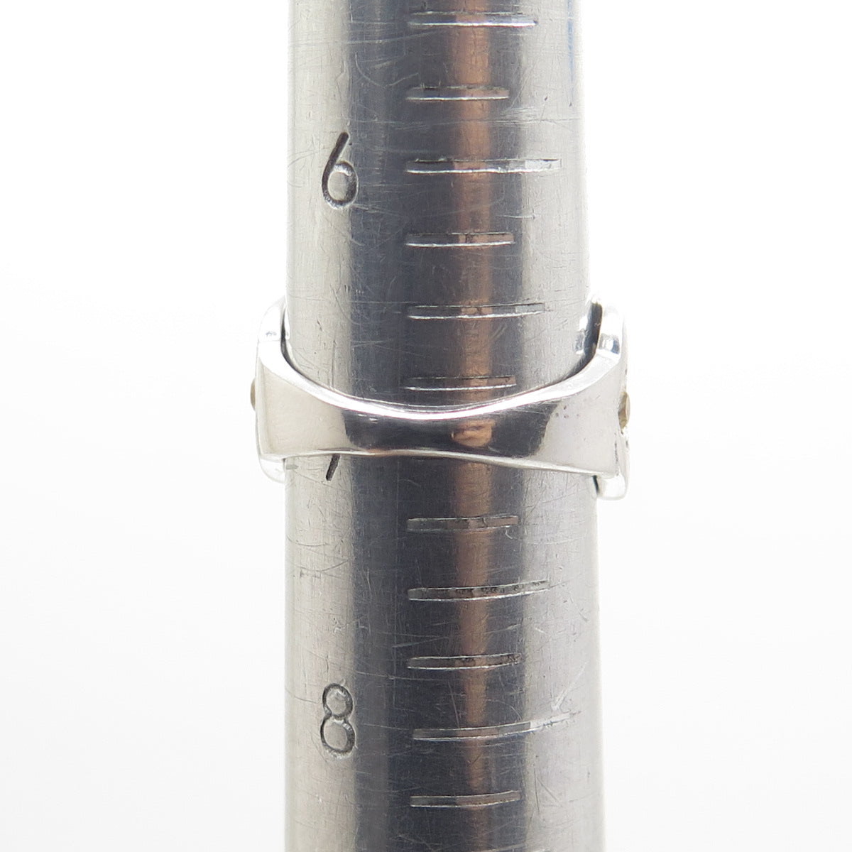 925 Sterling Silver Real Oval-Cut Smoky Quartz & Citrine Ring Size 7