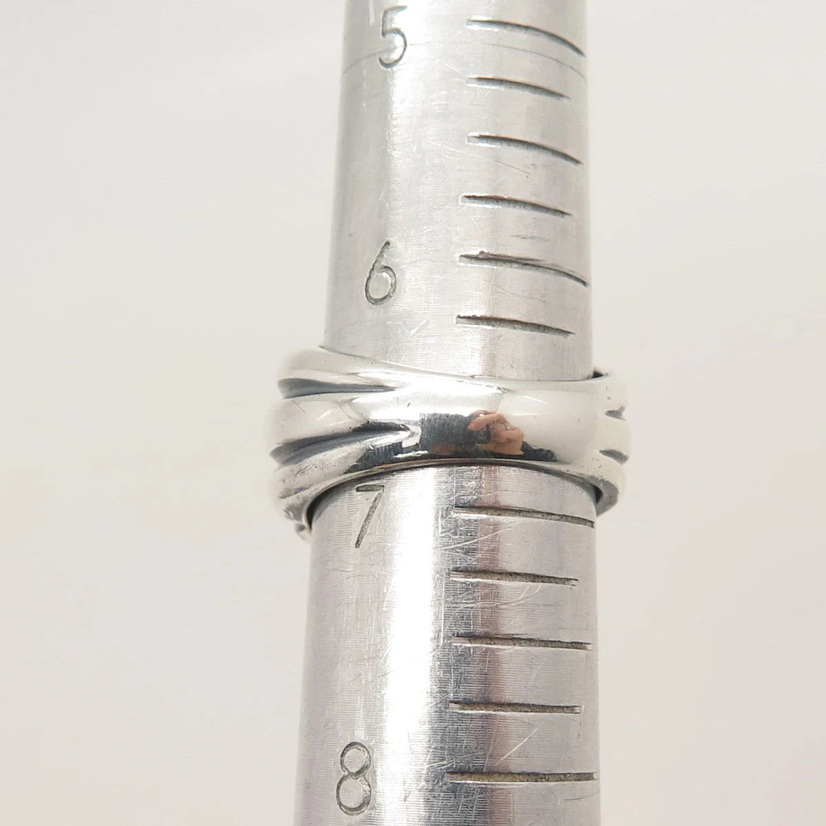 925 Sterling Silver Vintage Ribbed Knot Ring Size 6.75
