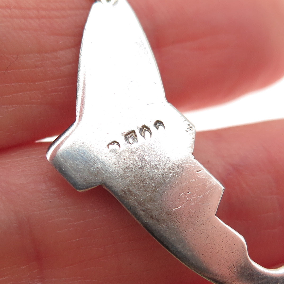 925 Sterling Silver Vintage Fish Oxidized Charm Pendant