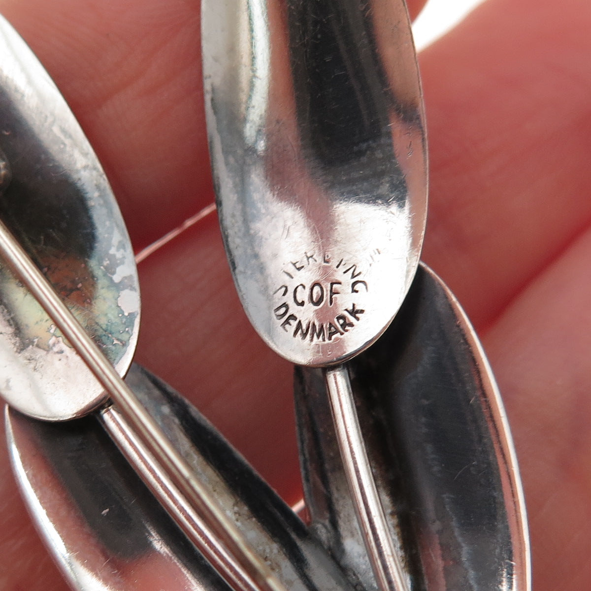Carl Ove Frydensberg Sterling Silver Vintage Denmark Modernist Floral Pin Brooch