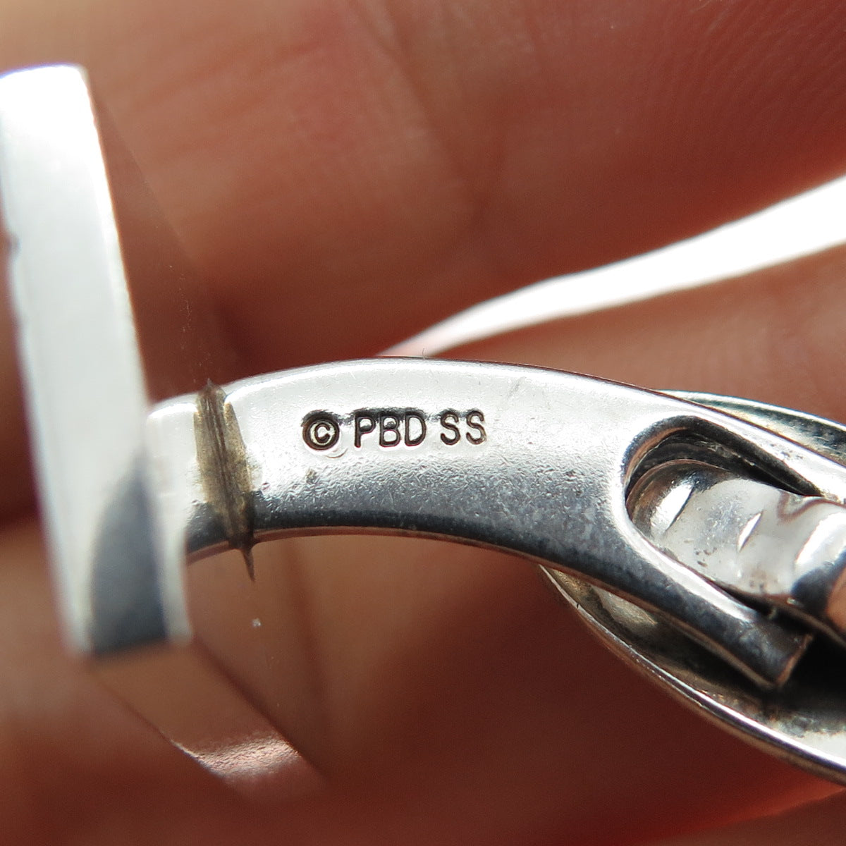 PBD Peter Brams Designs 925 Sterling Silver Vintage Modernist Oxidized Cufflinks
