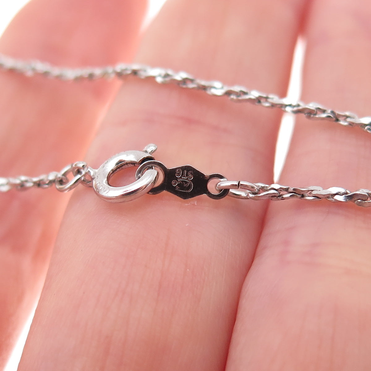 Caco 925 Sterling Silver Vintage S-Shape Chain Necklace 16"