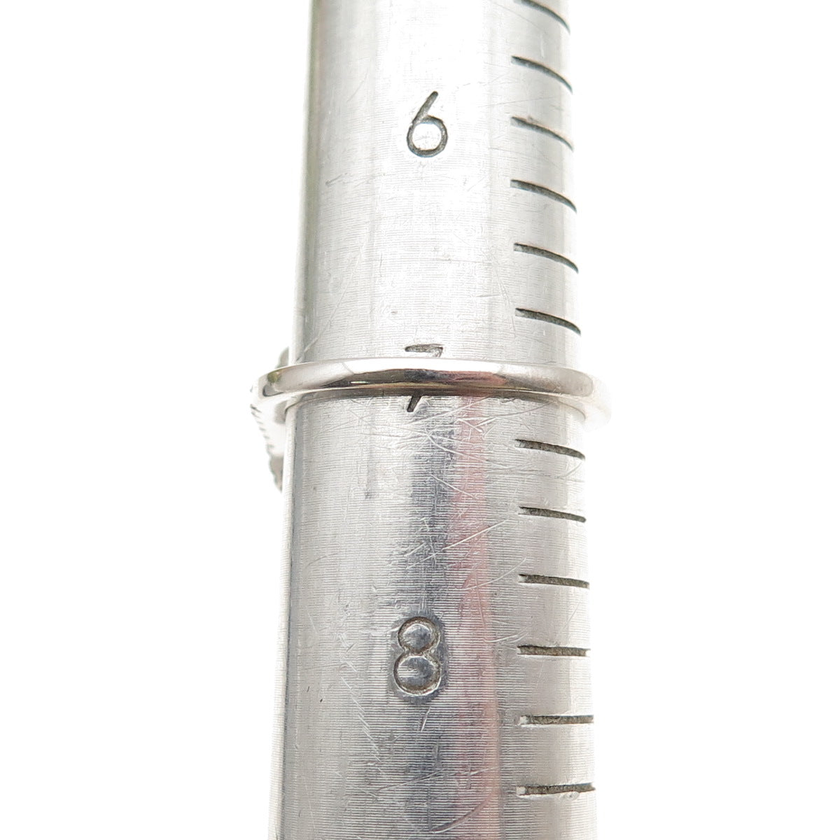 925 Sterling Silver Vintage Cushion-Cut Lab-Created Ruby & C Z Ring Size 7