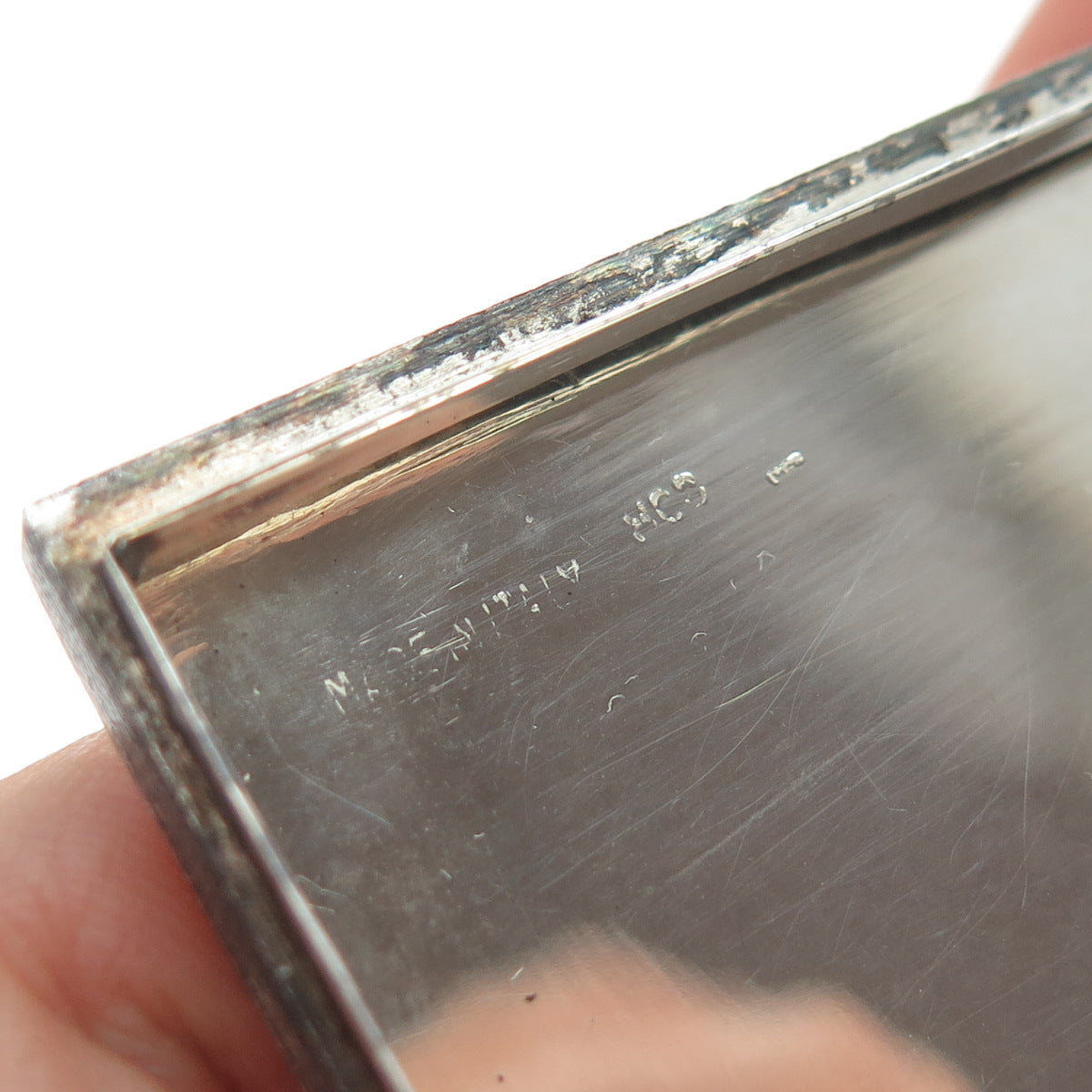 800 Silver Antique Art Deco Italy Floral Leaf Oxidized Cigarette / Card Case