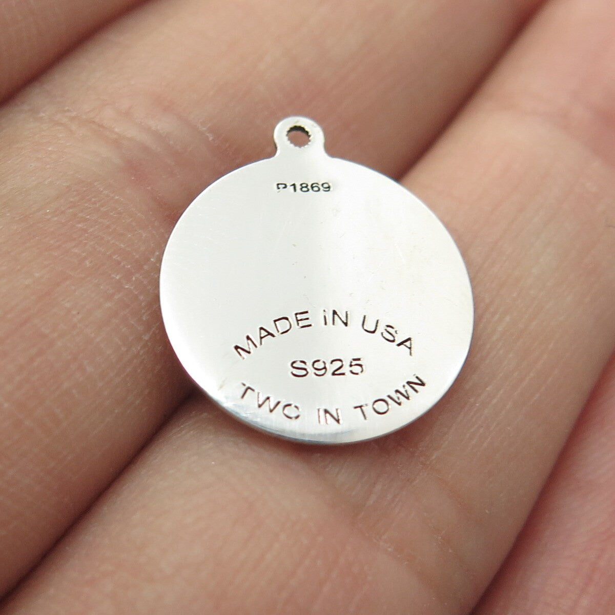 925 Sterling Silver USA Two In Town Stork Charm Pendant