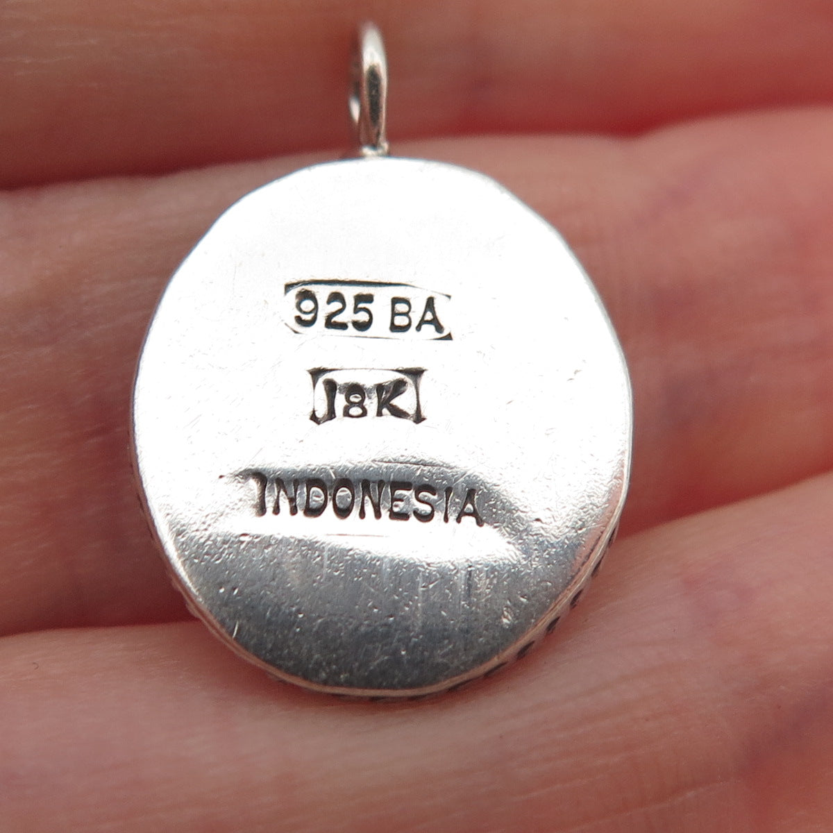 Suarti Bali 925 Sterling Silver 18K Gold Vintage Floral Scroll Charm Pendant