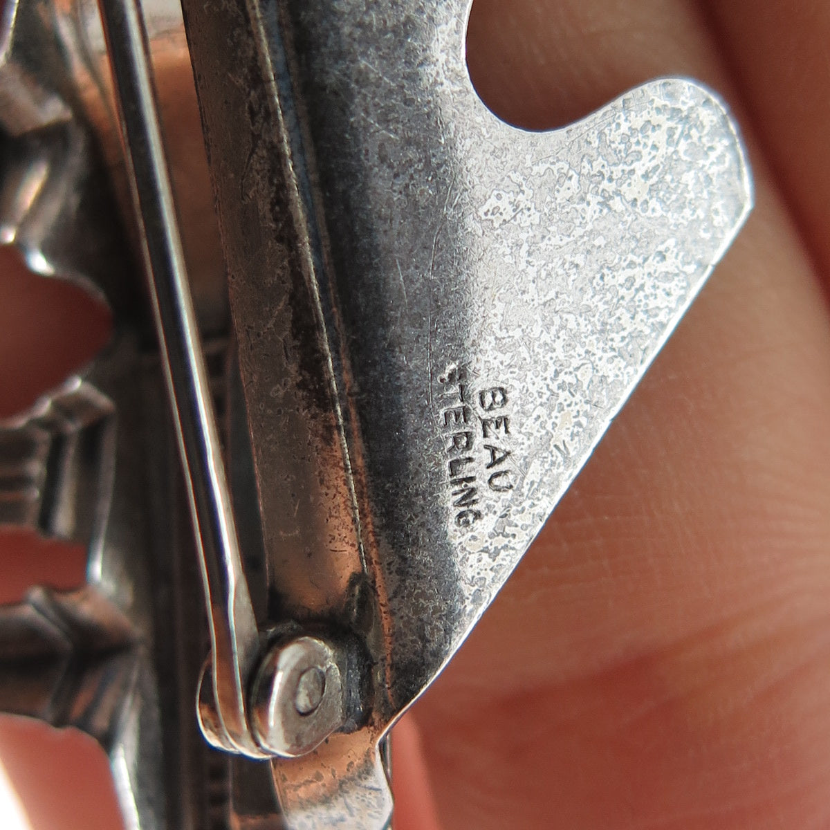 BEAU 925 Sterling Silver Vintage Grand Piano Oxidized Pin Brooch