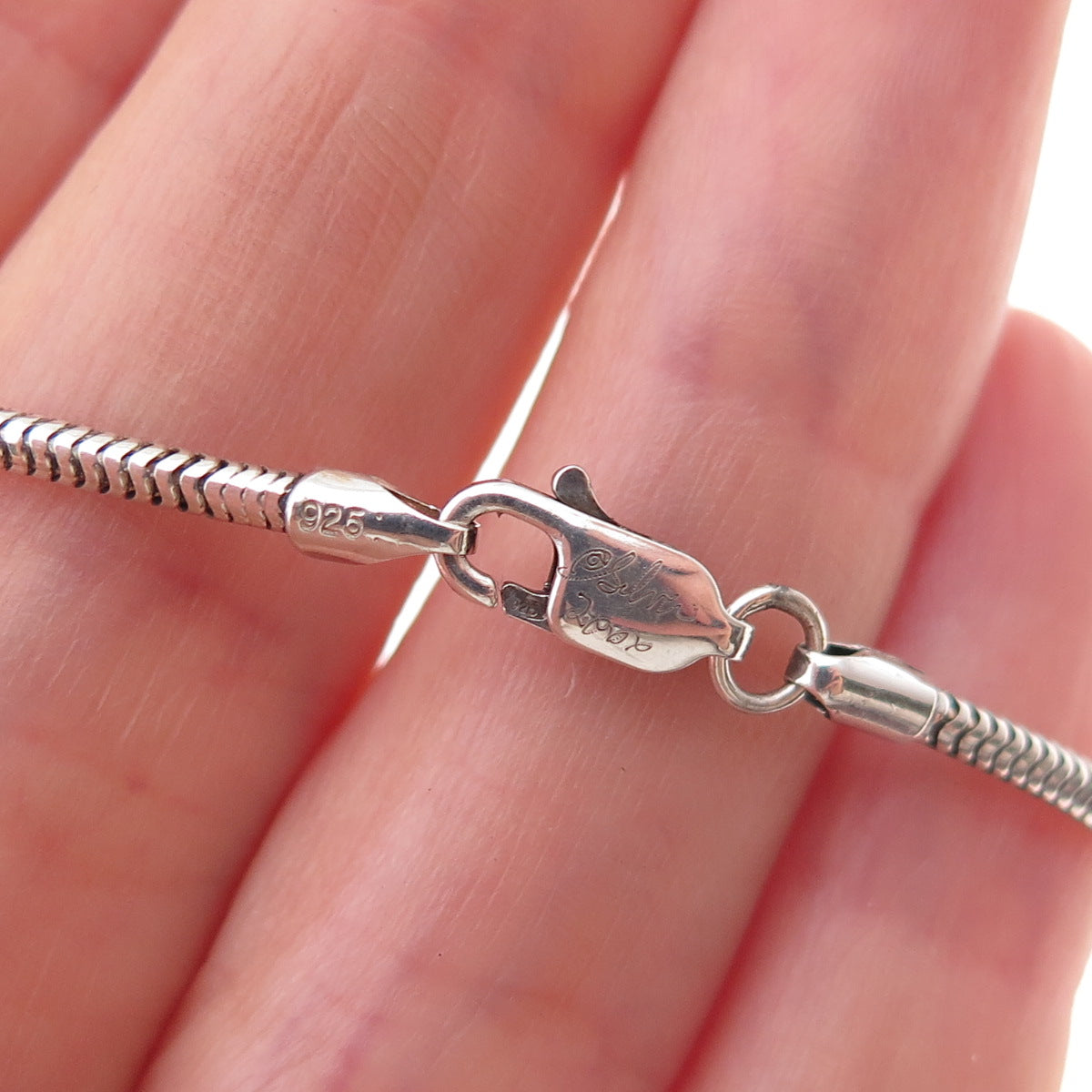 925 Sterling Vintage Star of David Adjustable Bolo Snake Chain Necklace 18"