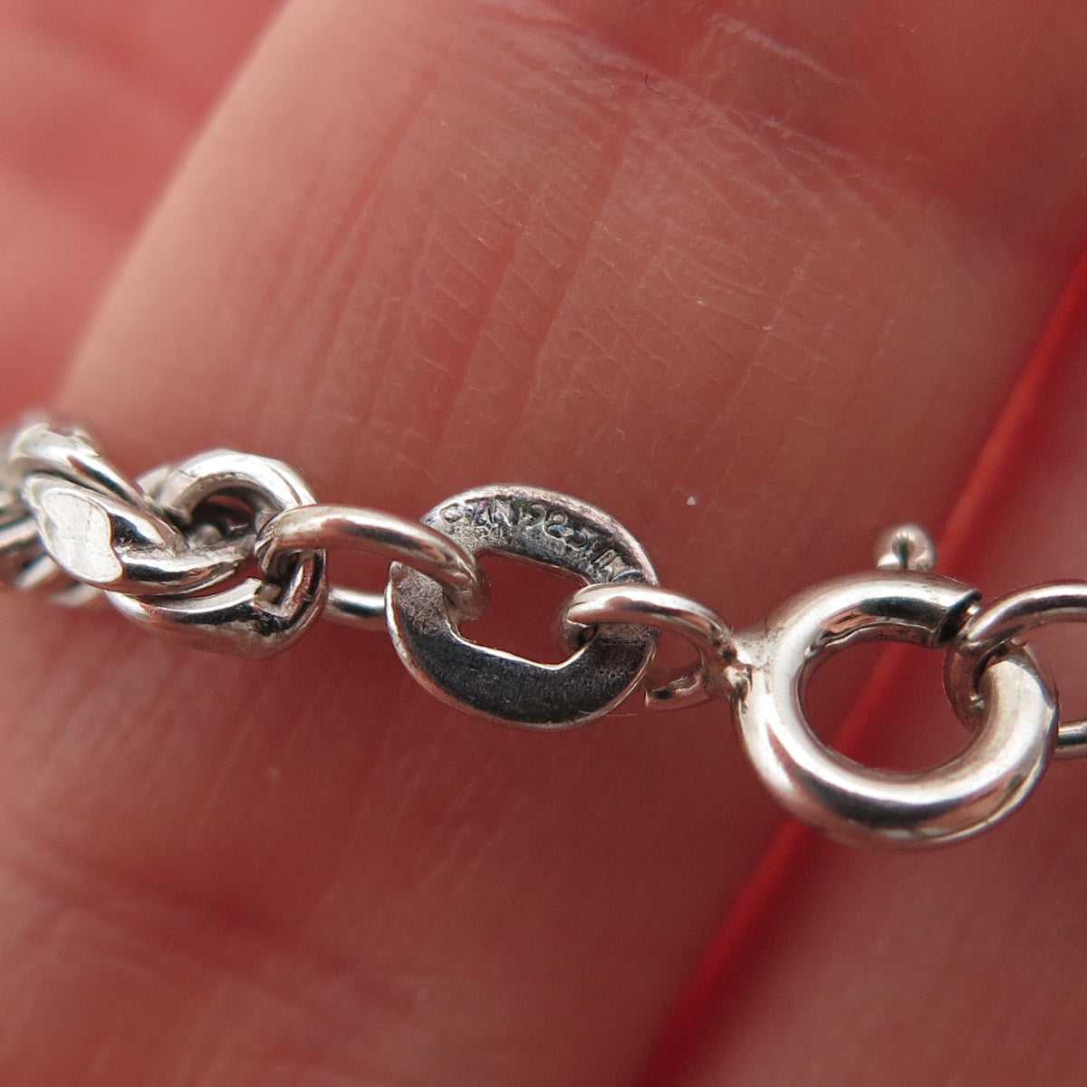 925 Sterling Silver Twisted Rope Chain Necklace 24"