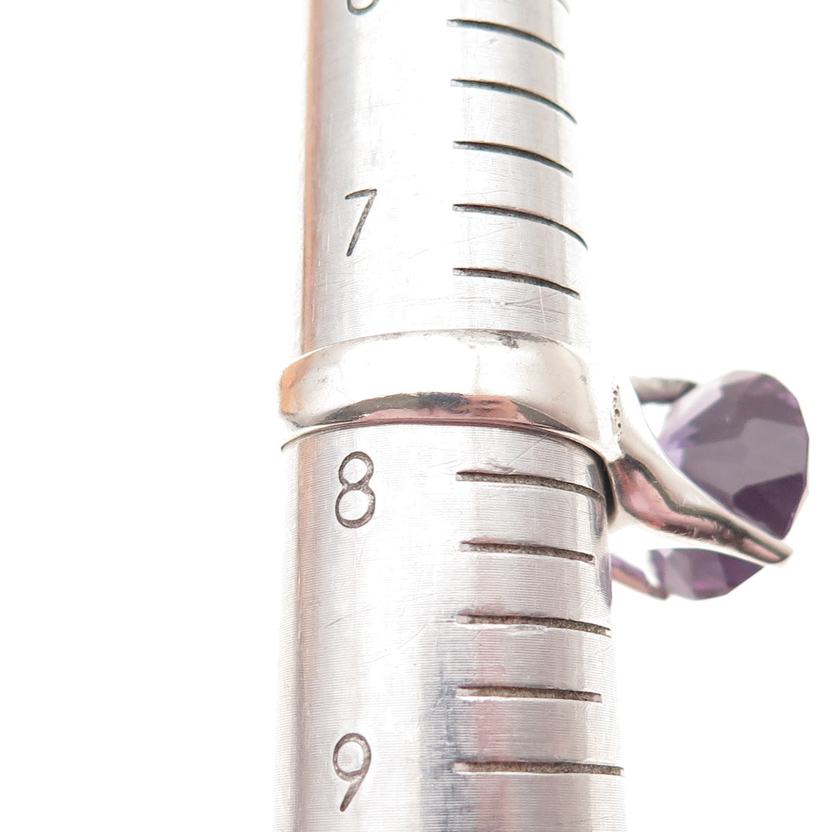 925 Sterling Silver Vintage Mexico Lab-Created Peacock Sapphire Ring Size 7.75