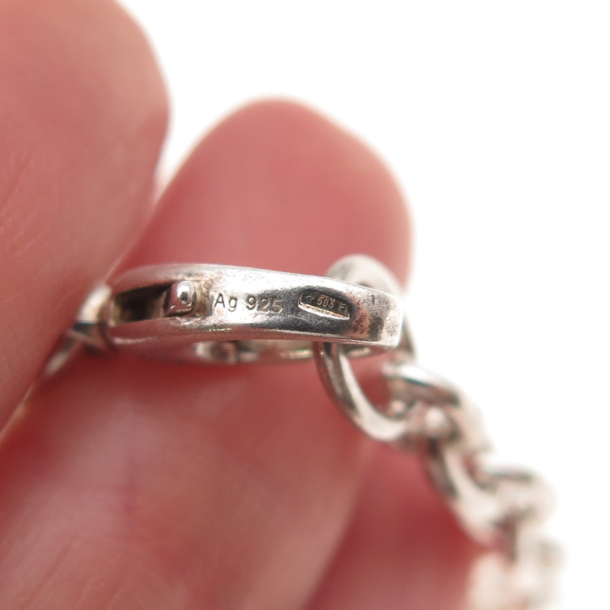 Gucci 925 Sterling Silver Vintage Interlocking G Cable Link Bracelet 7"