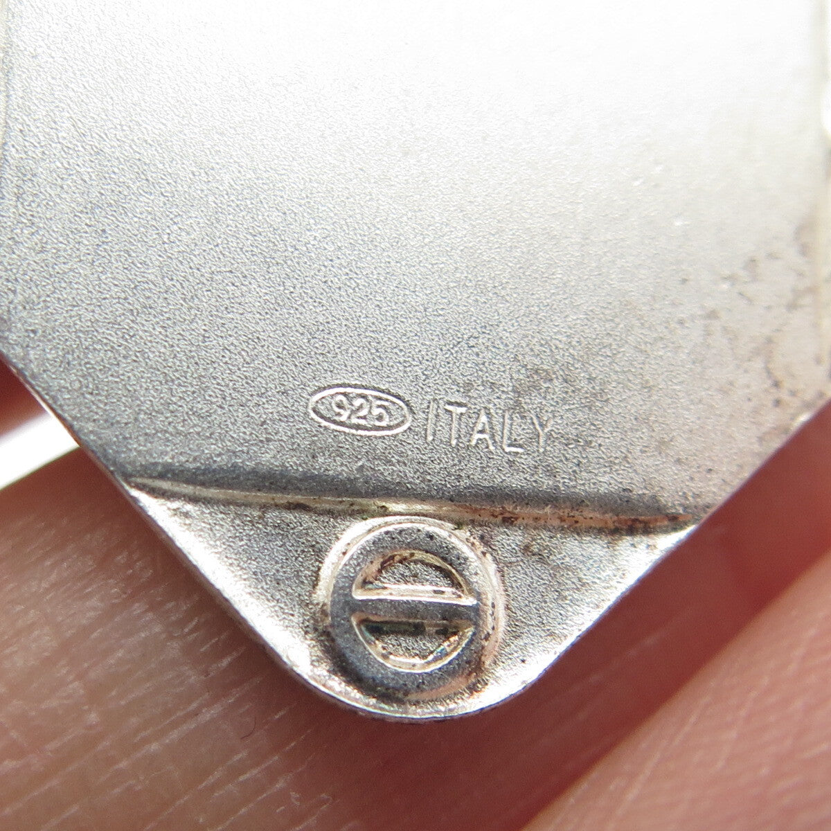 925 Sterling Silver Vintage Italy Engraved Mom & Child Tag Pendant
