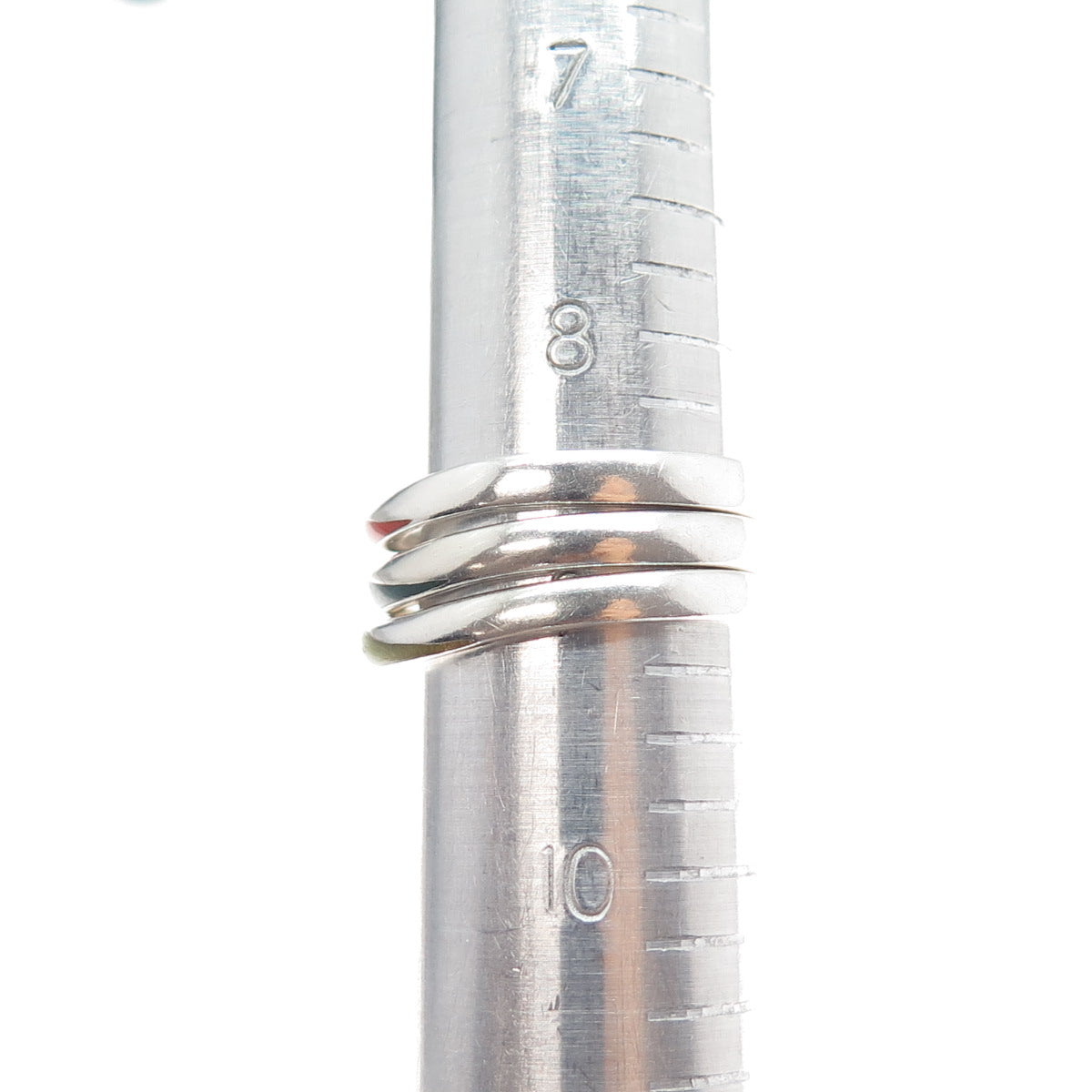 CNA PRANDA Sterling Silver Vintage Enamel SET of 3 Stackable Band Ring Size 9