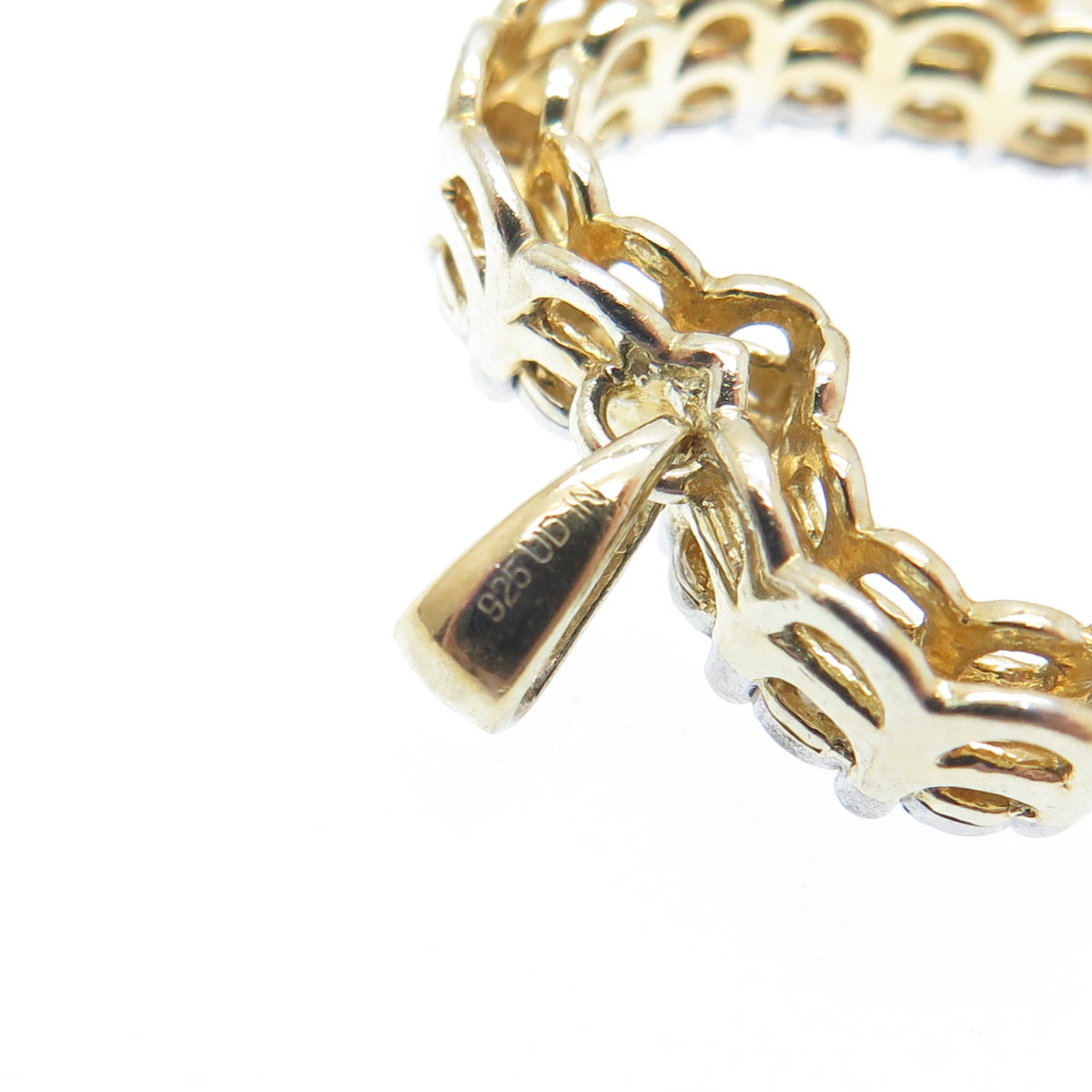 925 Sterling Silver Gold Plated Real Diamond Heart Minimalist Charm Pendant