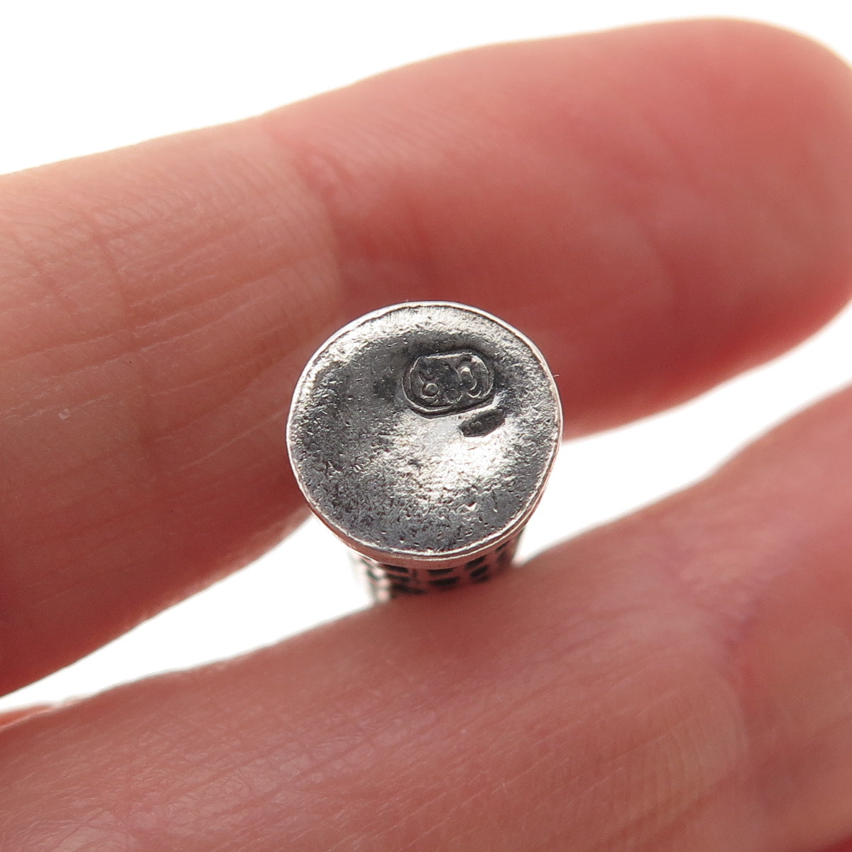 800 Silver Vintage Leaning Tower of Pisa Oxidized 3D Mini Charm Pendant