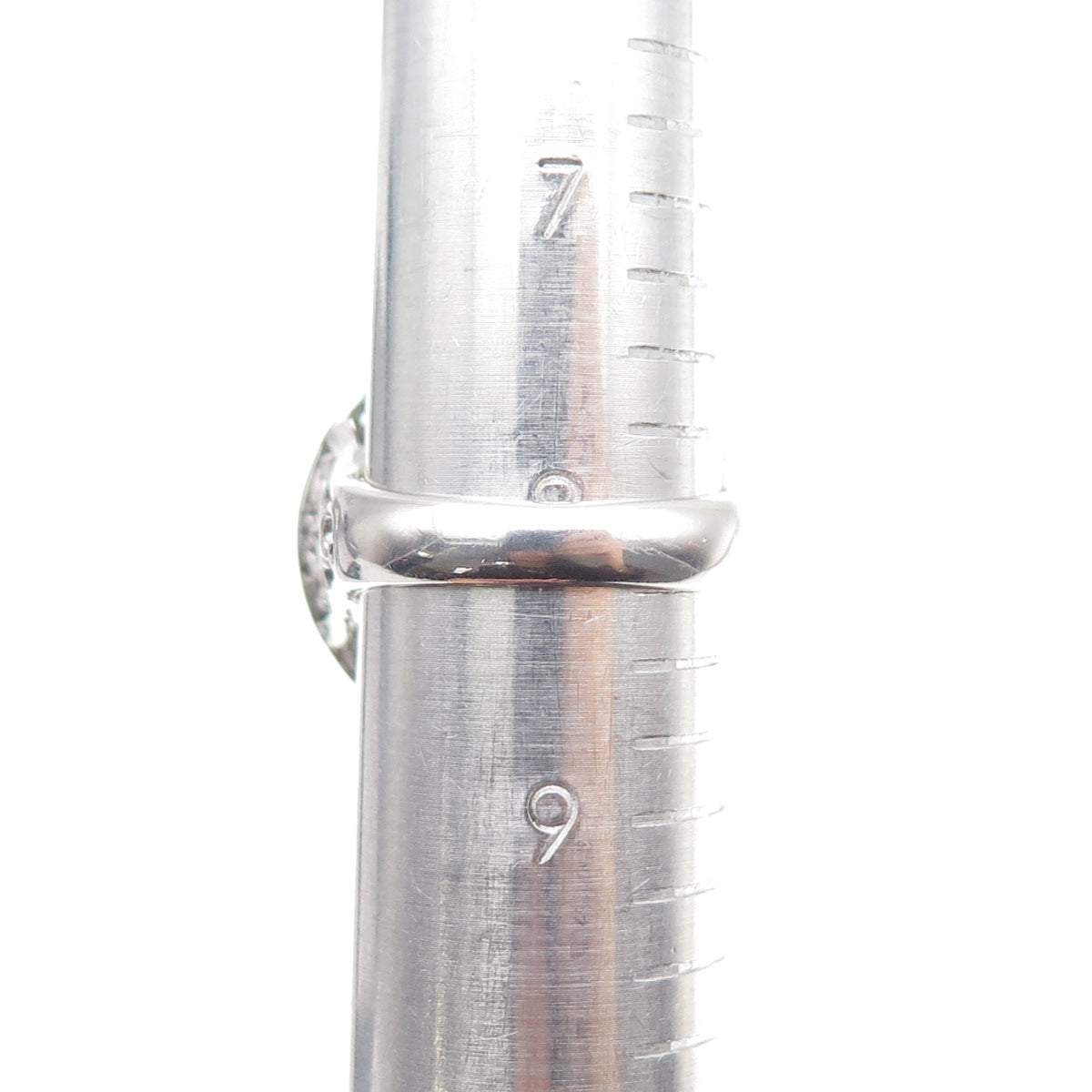 925 Sterling Silver Real Round-Cut Amethyst Ornate Flower Ring Size 8.25