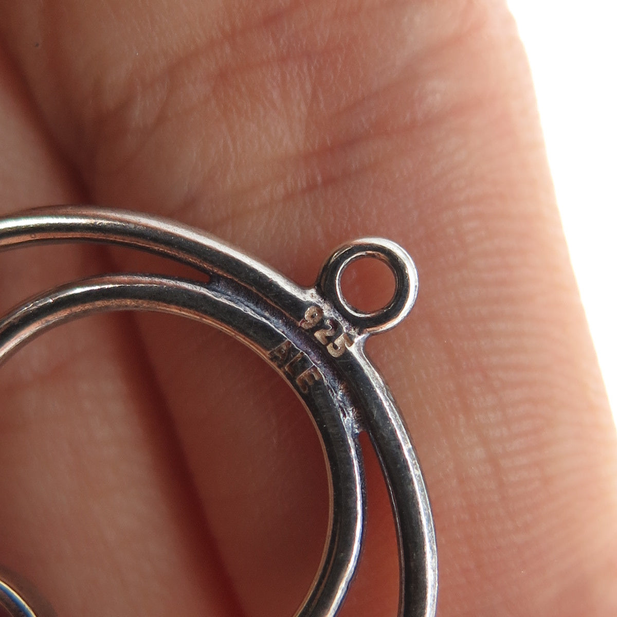 PANDORA 925 Sterling Silver Real Amethyst Double Circle Jacket Earrings