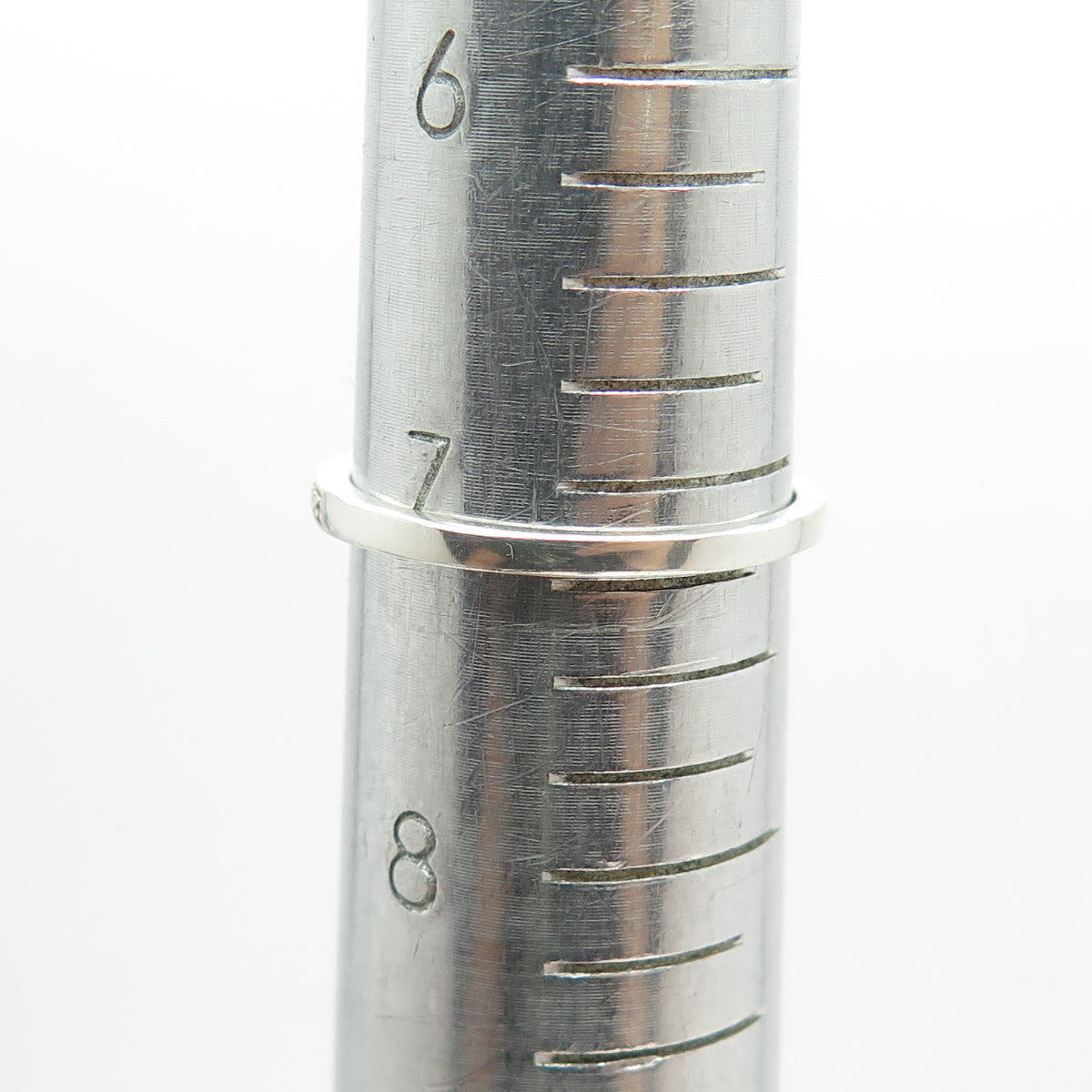 SAMARA SJD Sterling Silver Real Round-Cut Diamond Stackable Band Ring Size 7.25