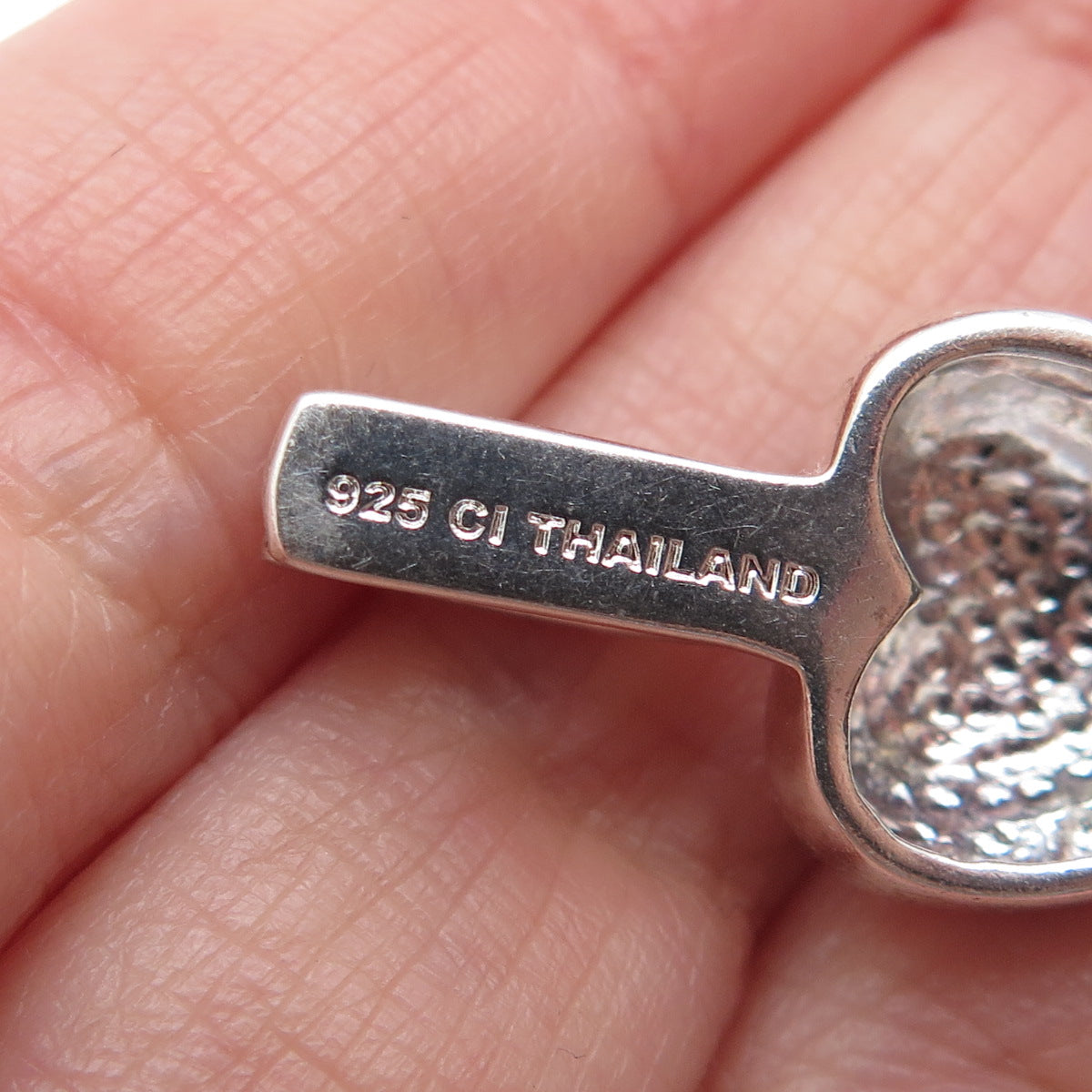 925 Sterling Silver Vintage Heart Minimalist Slide Charm Pendant