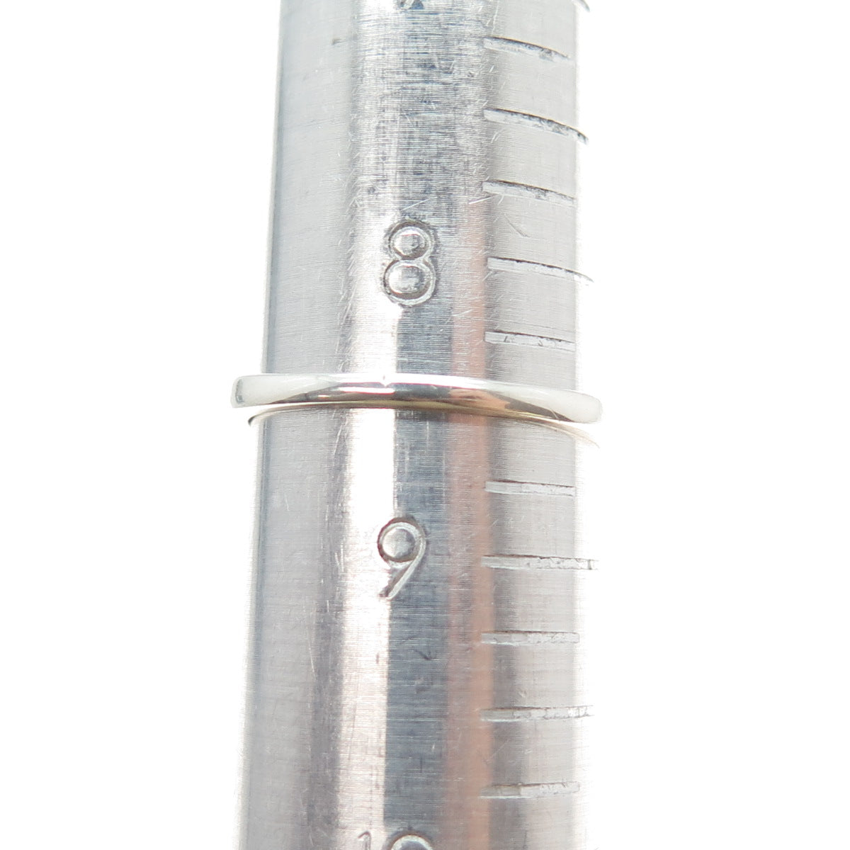 JH YOUNG 925 Sterling Silver Round-Cut C Z Half Eternity Band Ring Size 8.5