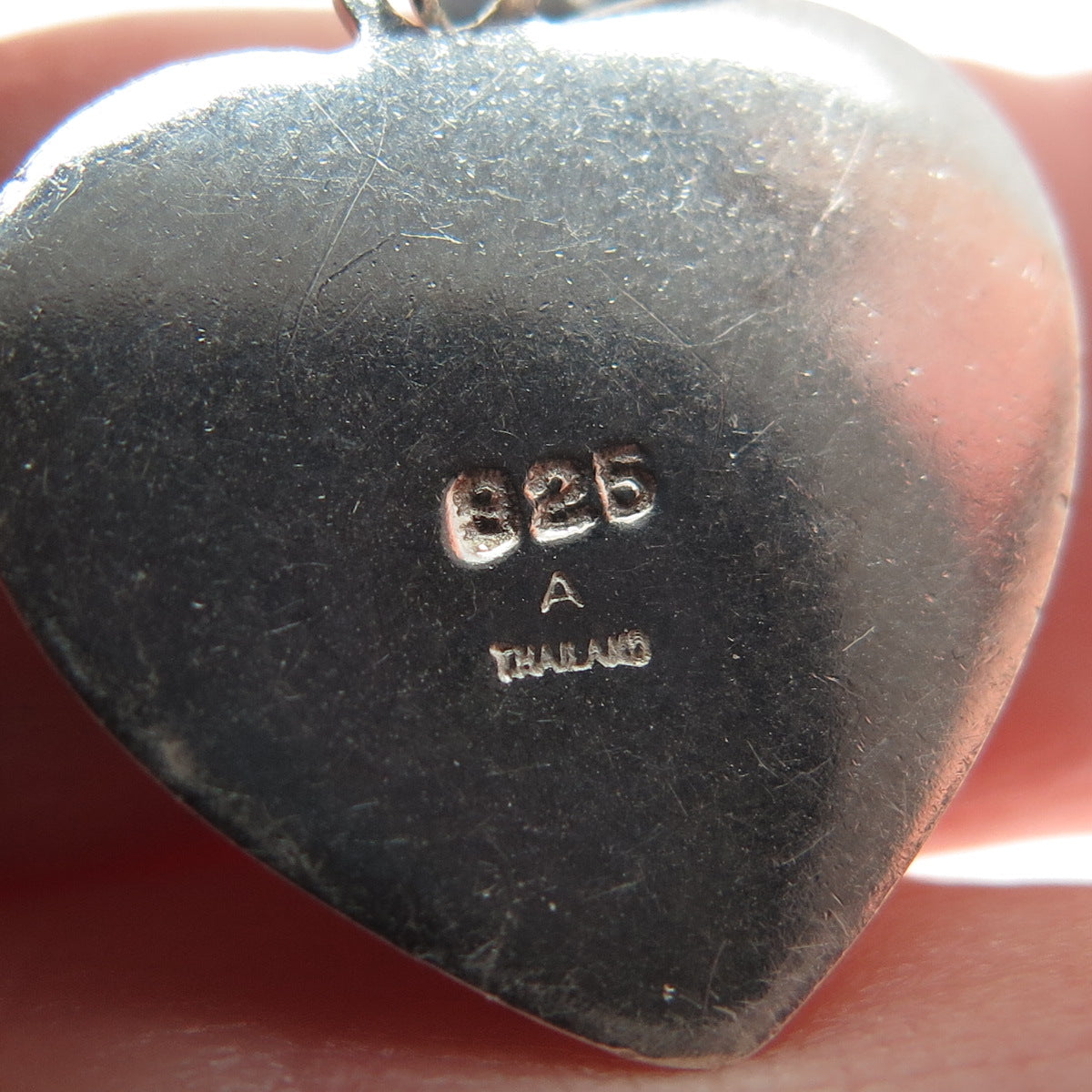 925 Sterling Silver Vintage Modernist Heart Minimalist Charm Pendant