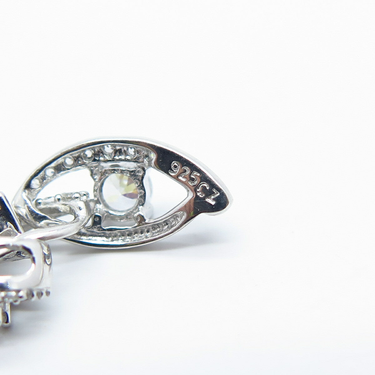 925 Sterling Silver C Z Braided Slide Pendant