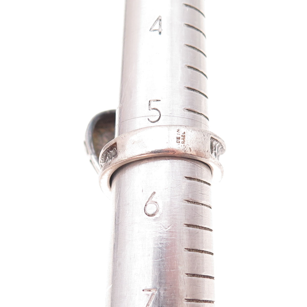 925 Sterling Silver Vintage Israel Real Eilat Modernist Adjustable Ring Size 5.5
