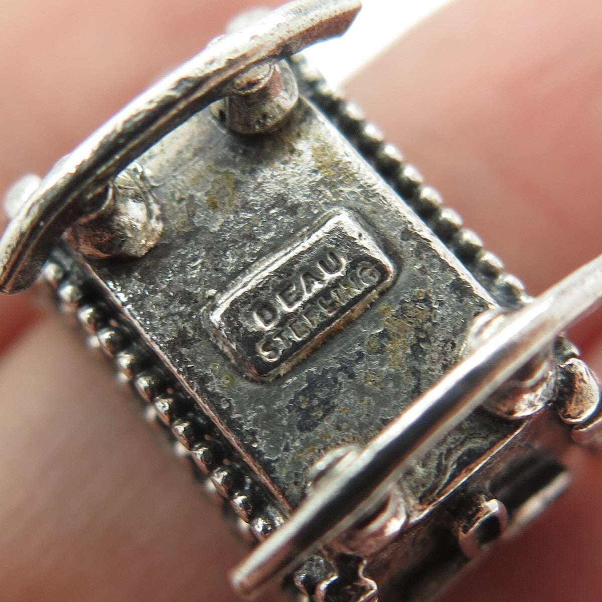 BEAU 925 Sterling Silver Vintage Baby Cradle 3D Pendant