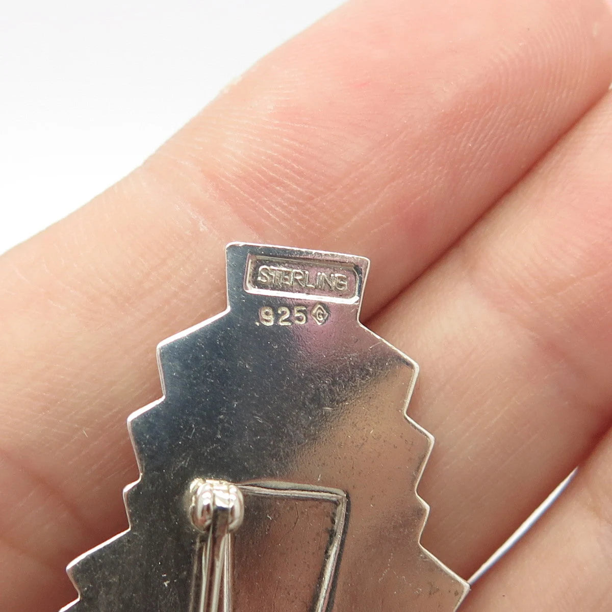 925 Sterling Silver Vintage C Z Bow Pin Brooch