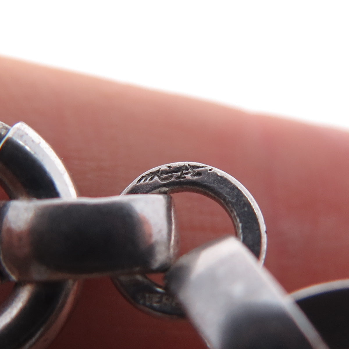 CARL ART 925 Sterling Silver Antique Art Deco Opalite Flower Bracelet 7"