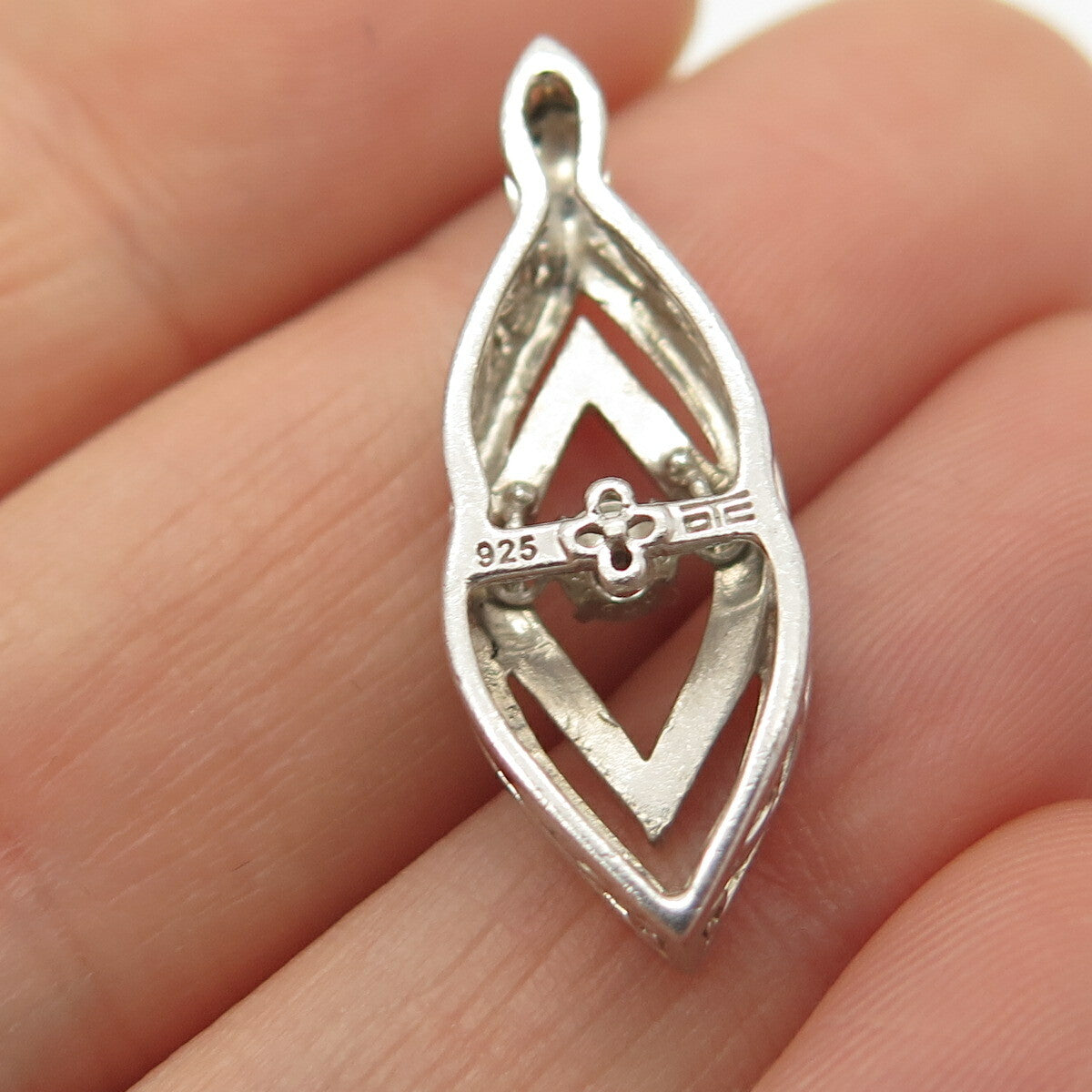 925 Sterling Silver Real Diamond Crossover / Infinity Slide Pendant