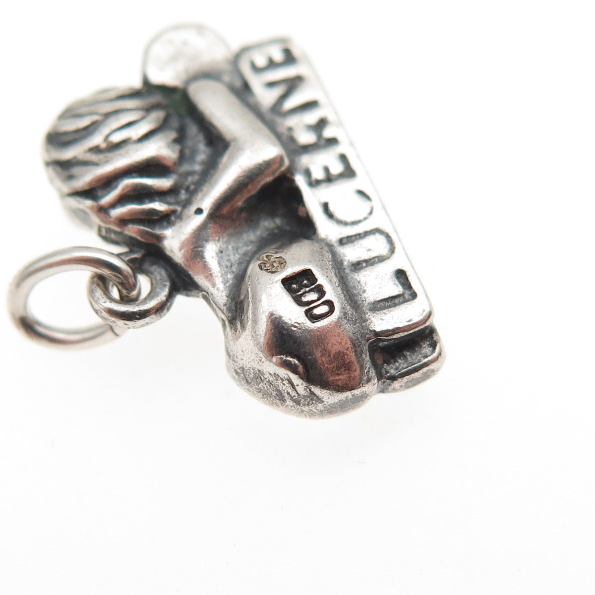 800 Silver Antique Art Deco Lion Monument in Lucerne Oxidized Mini Charm Pendant