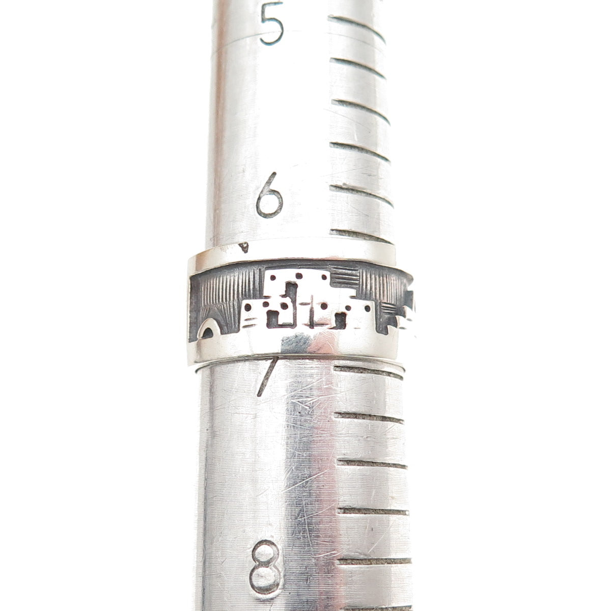 Guy Josytewa Hopi Old Pawn 925 Sterling Silver Vintage Old Town Band Ring Size 7