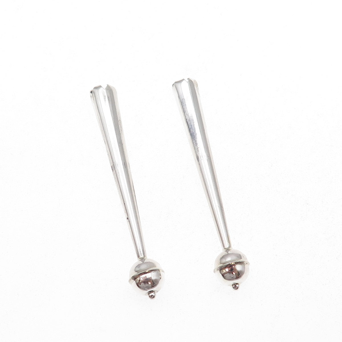 Old Pawn 925 Sterling Silver Vintage Southwestern Tribal SET of 2 Bolo Tips