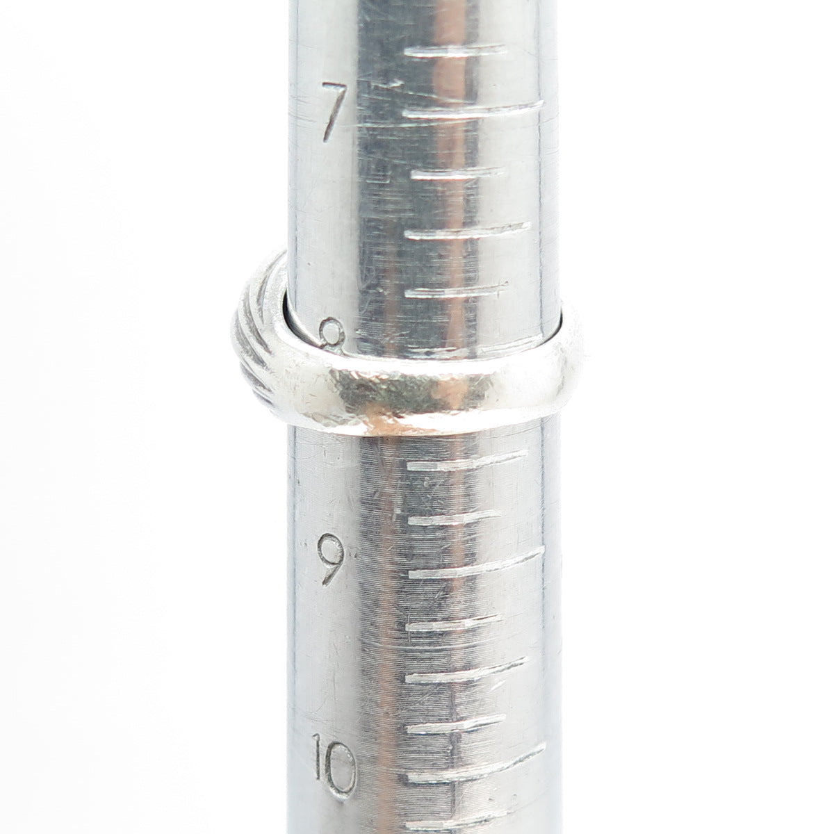 925 Sterling Silver Vintage PPK Modernist Ribbed Dome Ring Size 8.25