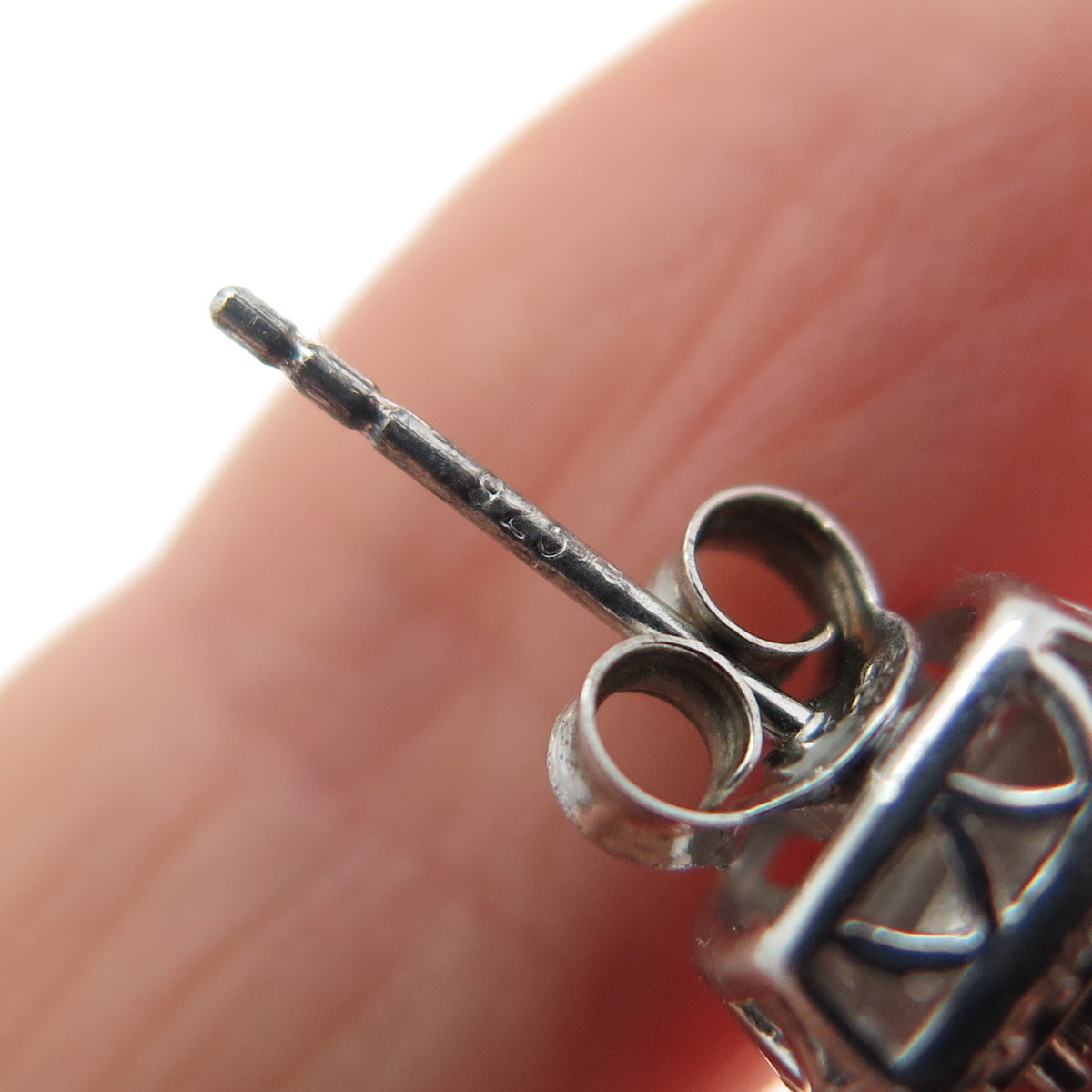 925 Sterling Silver Real Round-Cut Diamond Stud Earrings