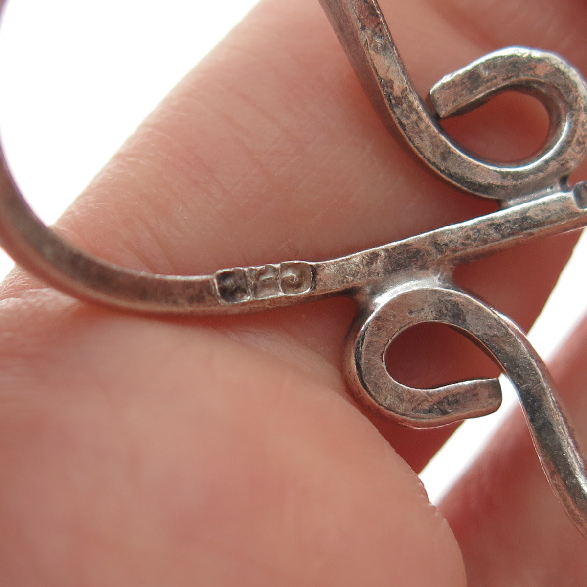 925 Sterling Silver Vintage Mexico Infinity Ornate Adjustable Cuff Bracelet 7"