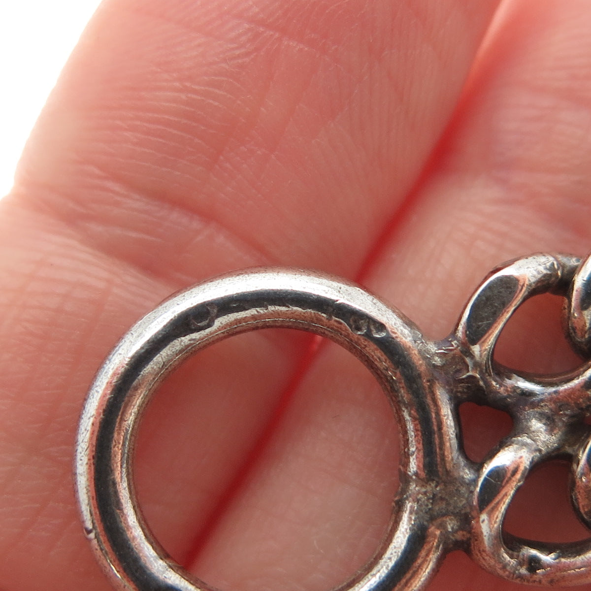 925 Sterling Silver Vintage Oxidized Double Curb Link Bracelet 8"